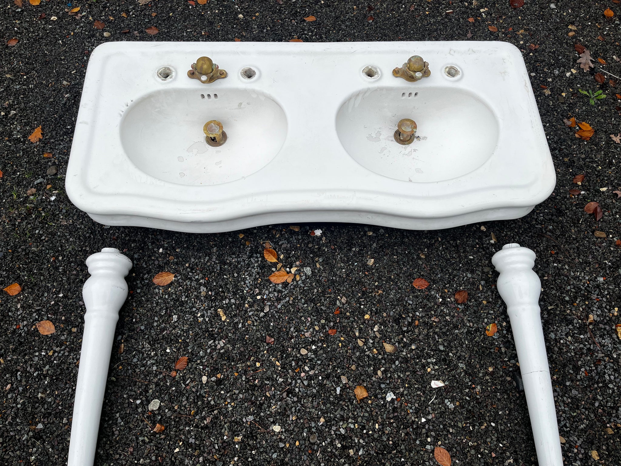 French Antique Double Basin on Legs by J.Delafon C.1900
