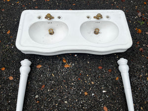 French Antique Double Basin on Legs by J.Delafon C.1900