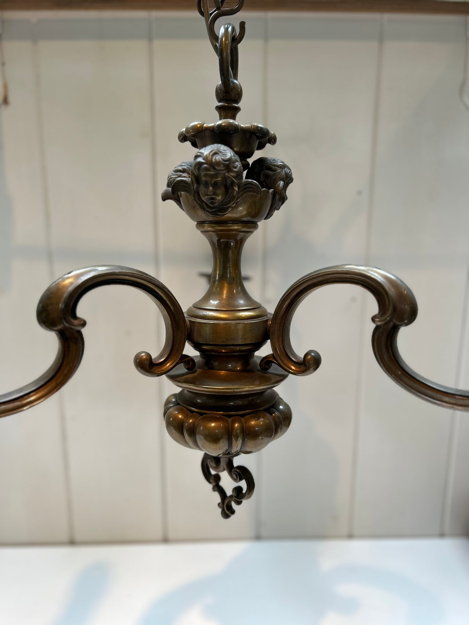 Bronze Finished Brass Three Arm Edwardian Candelabra C.1910