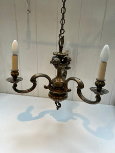 Bronze Finished Brass Three Arm Edwardian Candelabra C.1910