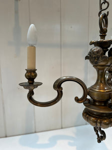 Bronze Finished Brass Three Arm Edwardian Candelabra C.1910