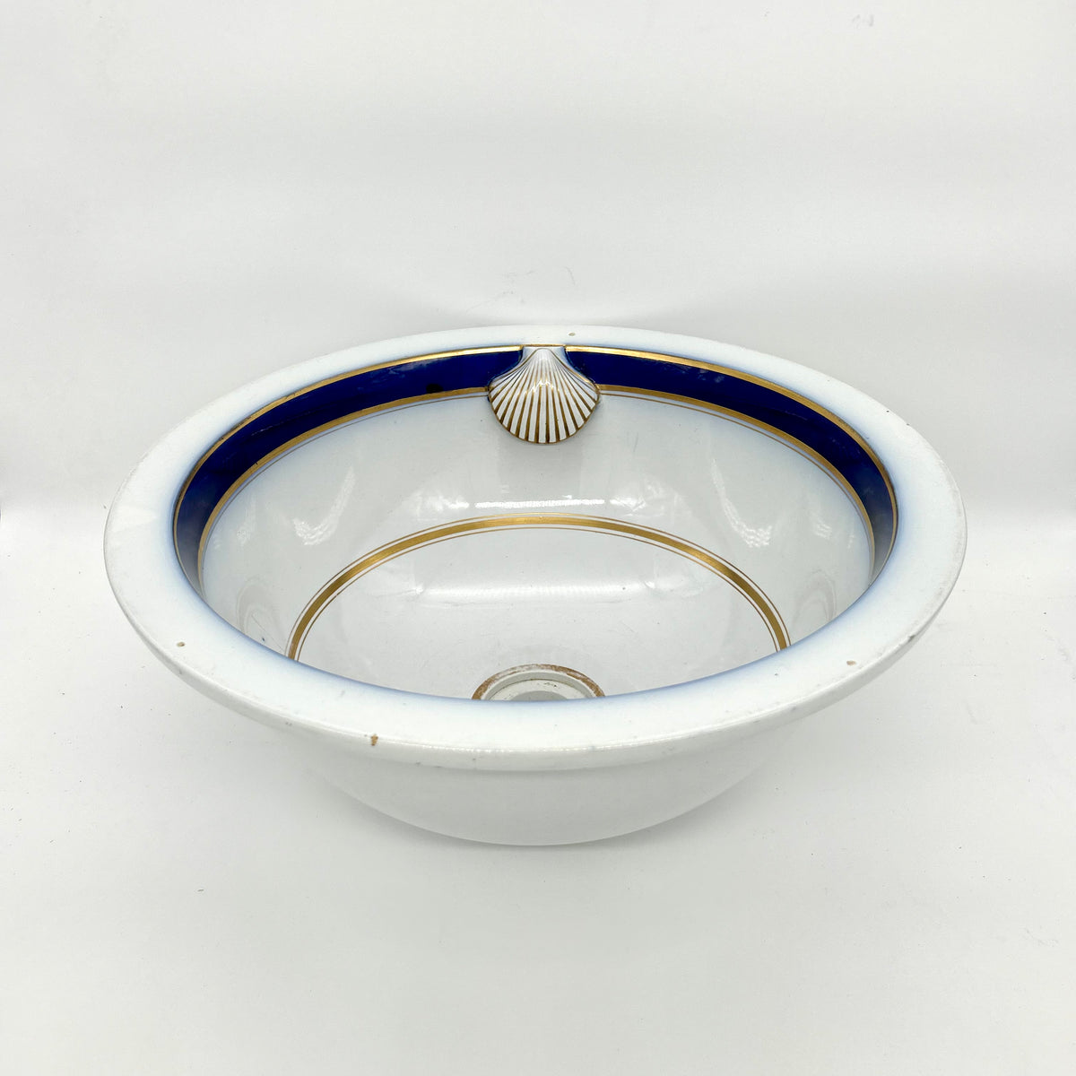 Twyfords Plug Basin with Royal Blue and Gold Leaf Decoration C.1880 ...