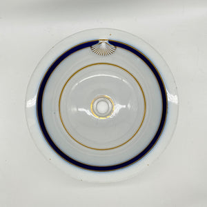 Twyfords Plug Basin with Royal Blue and Gold Leaf Decoration C.1880