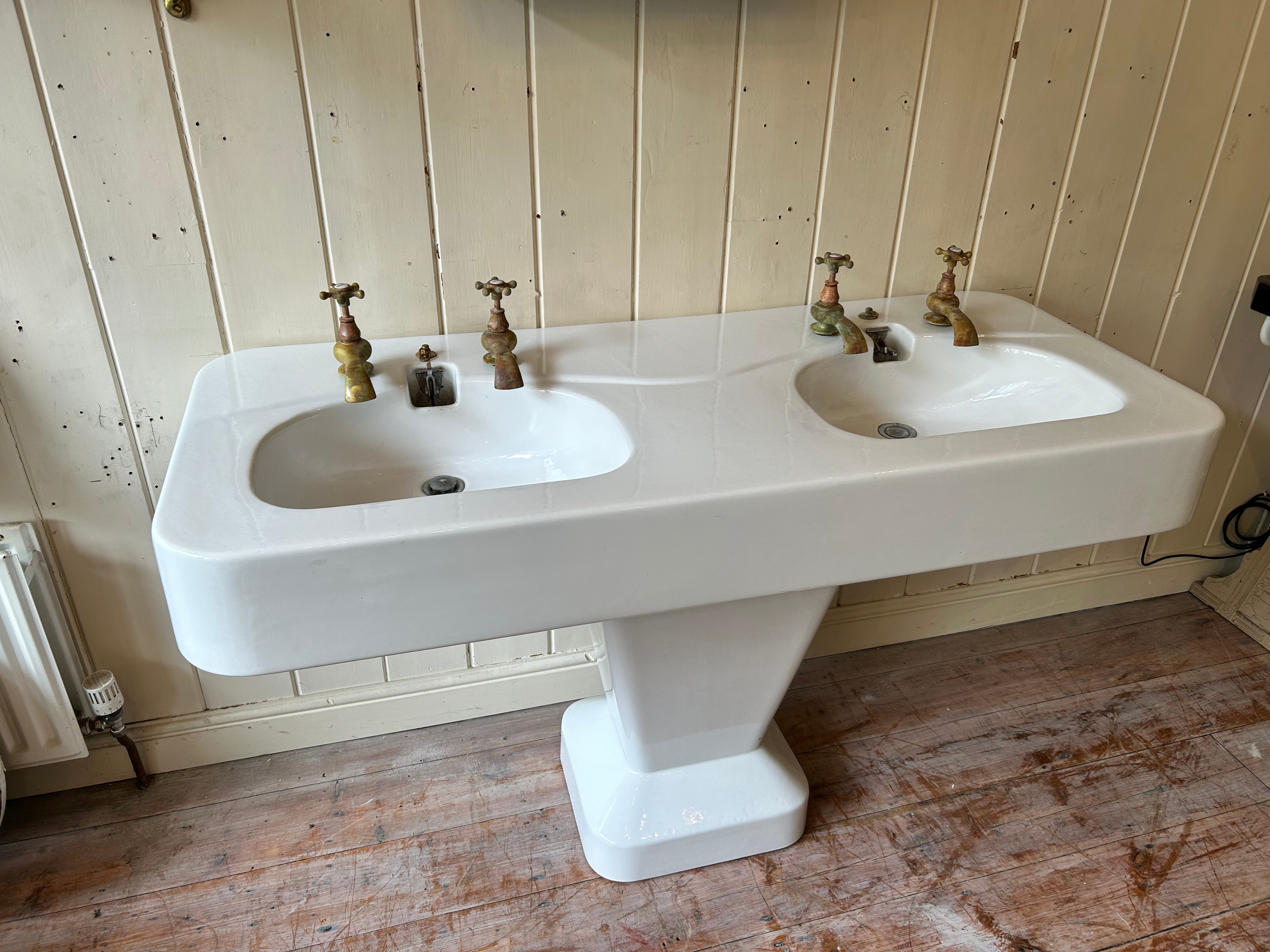 French 'Moderne' Double Basin by maker Porcher, Paris C.1950