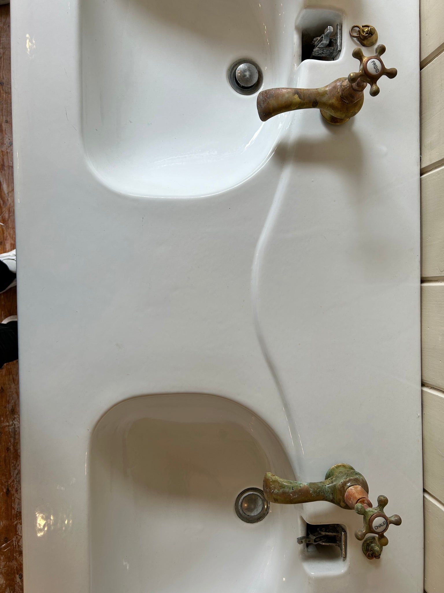French 'Moderne' Double Basin by maker Porcher, Paris C.1950