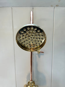 Compact Polished Brass Wall-fixing Shower C.1930