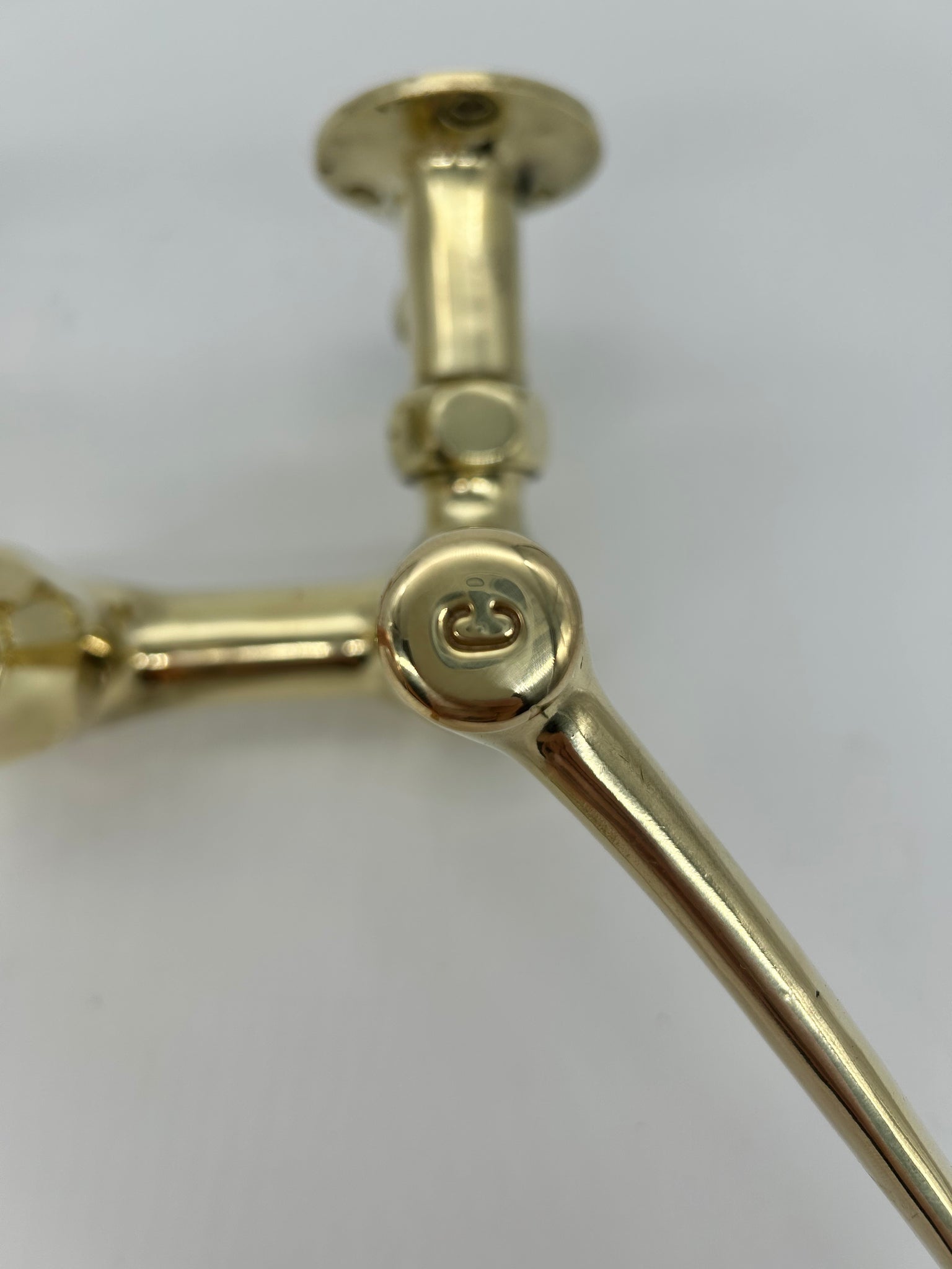 Wall-Fixing Lever-Operated Kitchen Mixer C.1920 in Polished Brass with a Copper Returnable Spout