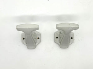 A Pair of Vintage Art Deco French Ceramic Robe Hooks C.1930