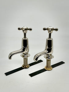 Pair of Nickel Plated Basin Taps by John Bolding, London C.1920