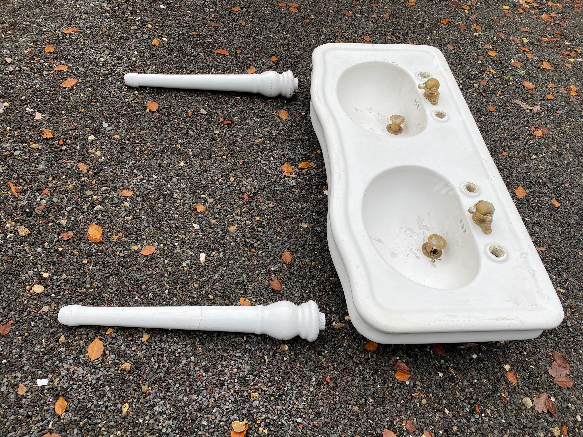 French Antique Double Basin on Legs by J.Delafon C.1900