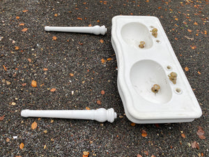 French Antique Double Basin on Legs by J.Delafon C.1900