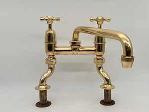 Rare Oversized Kitchen Sink Mixer Tap with Long Returnable Spout and 3/4" Feeds for a Higher Flow Rate C.1930