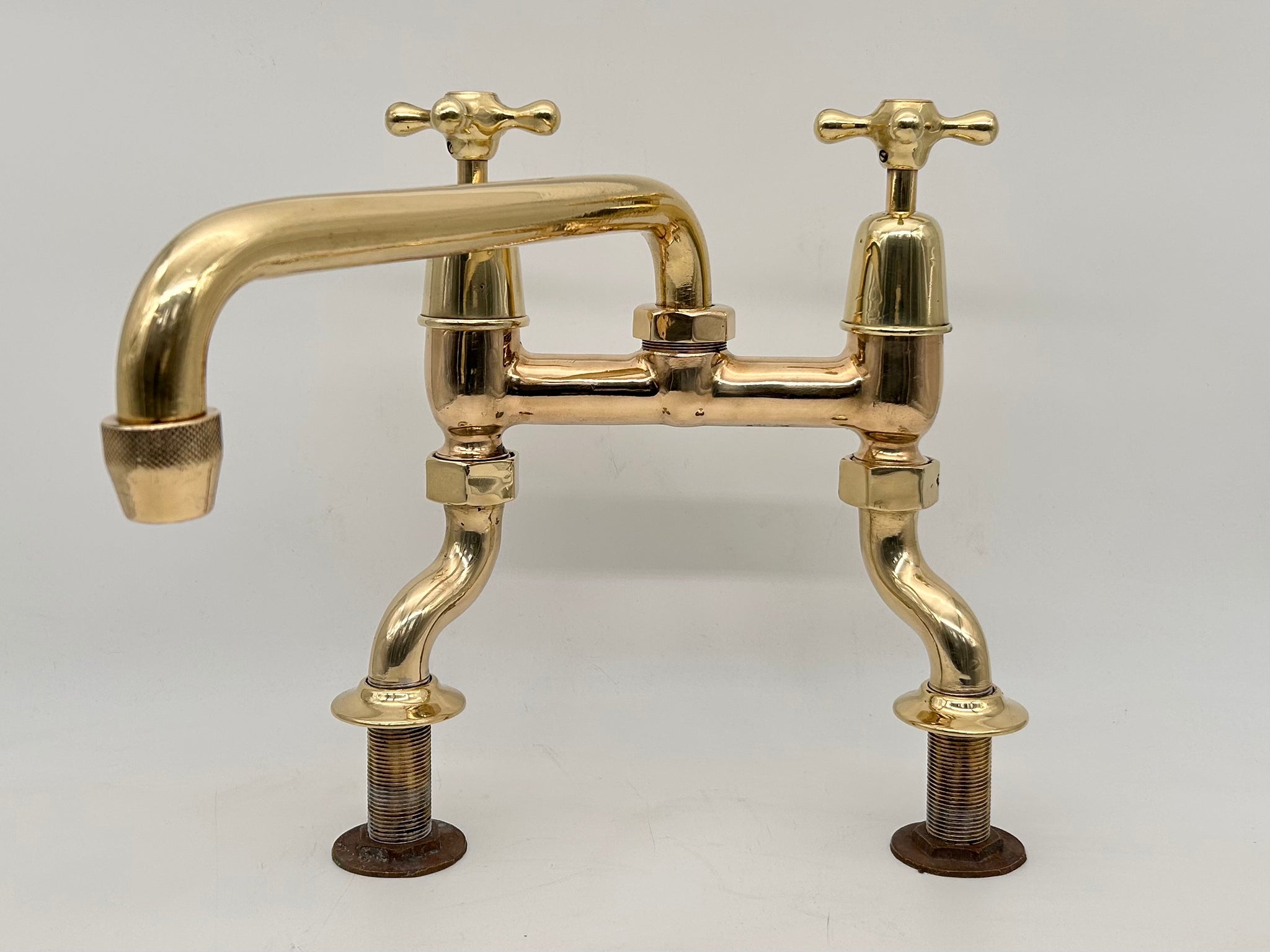 Rare Oversized Kitchen Sink Mixer Tap with Long Returnable Spout and 3/4" Feeds for a Higher Flow Rate C.1930