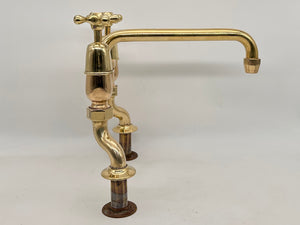 Rare Oversized Kitchen Sink Mixer Tap with Long Returnable Spout and 3/4" Feeds for a Higher Flow Rate C.1930