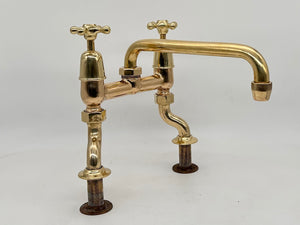 Rare Oversized Kitchen Sink Mixer Tap with Long Returnable Spout and 3/4" Feeds for a Higher Flow Rate C.1930