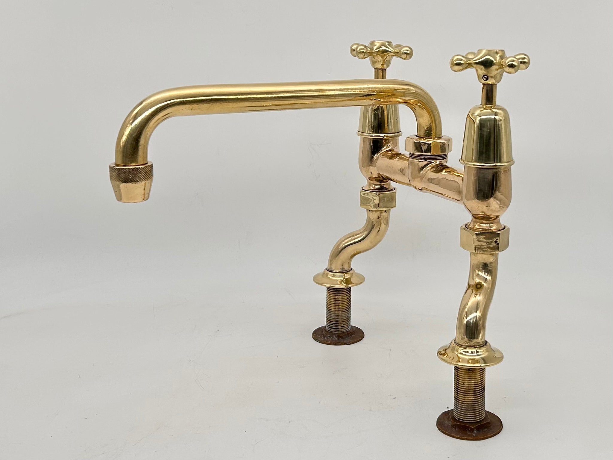 Rare Oversized Kitchen Sink Mixer Tap with Long Returnable Spout and 3/4" Feeds for a Higher Flow Rate C.1930