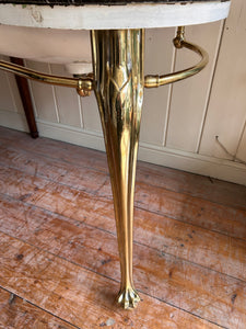 Rare Art Nouveau Console Basin on Brass Stand with a Black Marble Vanity Deck by George Jennings C.1905