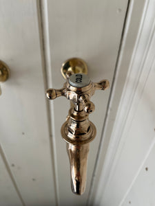 Pair of Victorian Bib Taps on Original Vintage Extensions/Wall Mounts C.1890