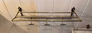 Small Antique Brass Coat and Luggage Rack C.1930