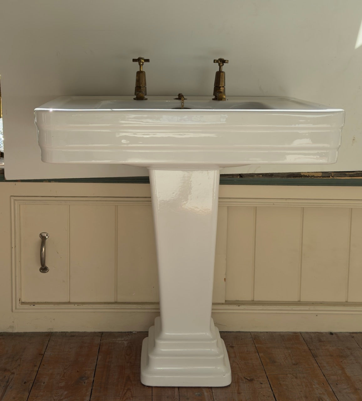 Art Deco Basin and Pedestal by J. Delafon, Paris C.1930