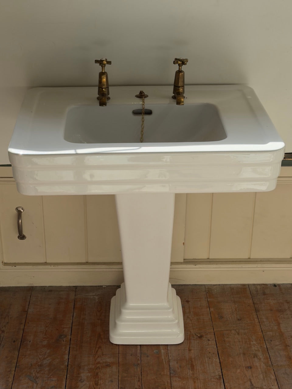 Art Deco Basin and Pedestal by J. Delafon, Paris C.1930