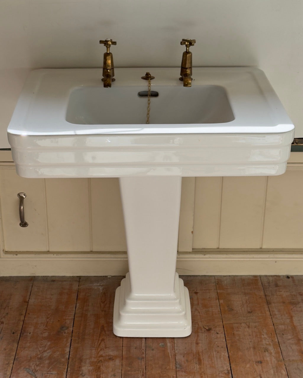 Art Deco Basin and Pedestal by J. Delafon, Paris C.1930