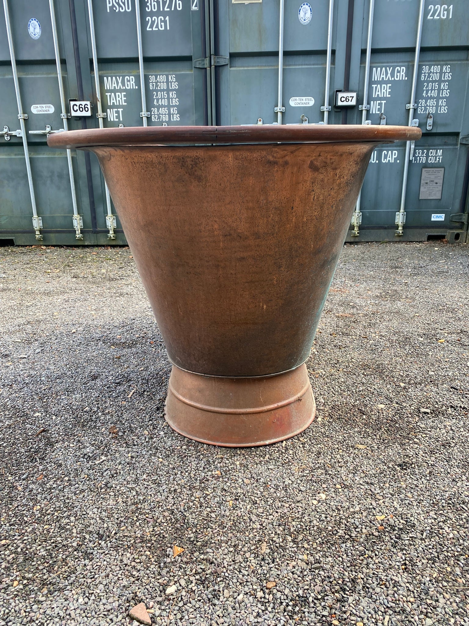 Victorian Mahogany Roll Edge Copper Bath C19th