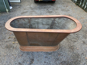 Victorian Mahogany Roll Edge Copper Bath C19th