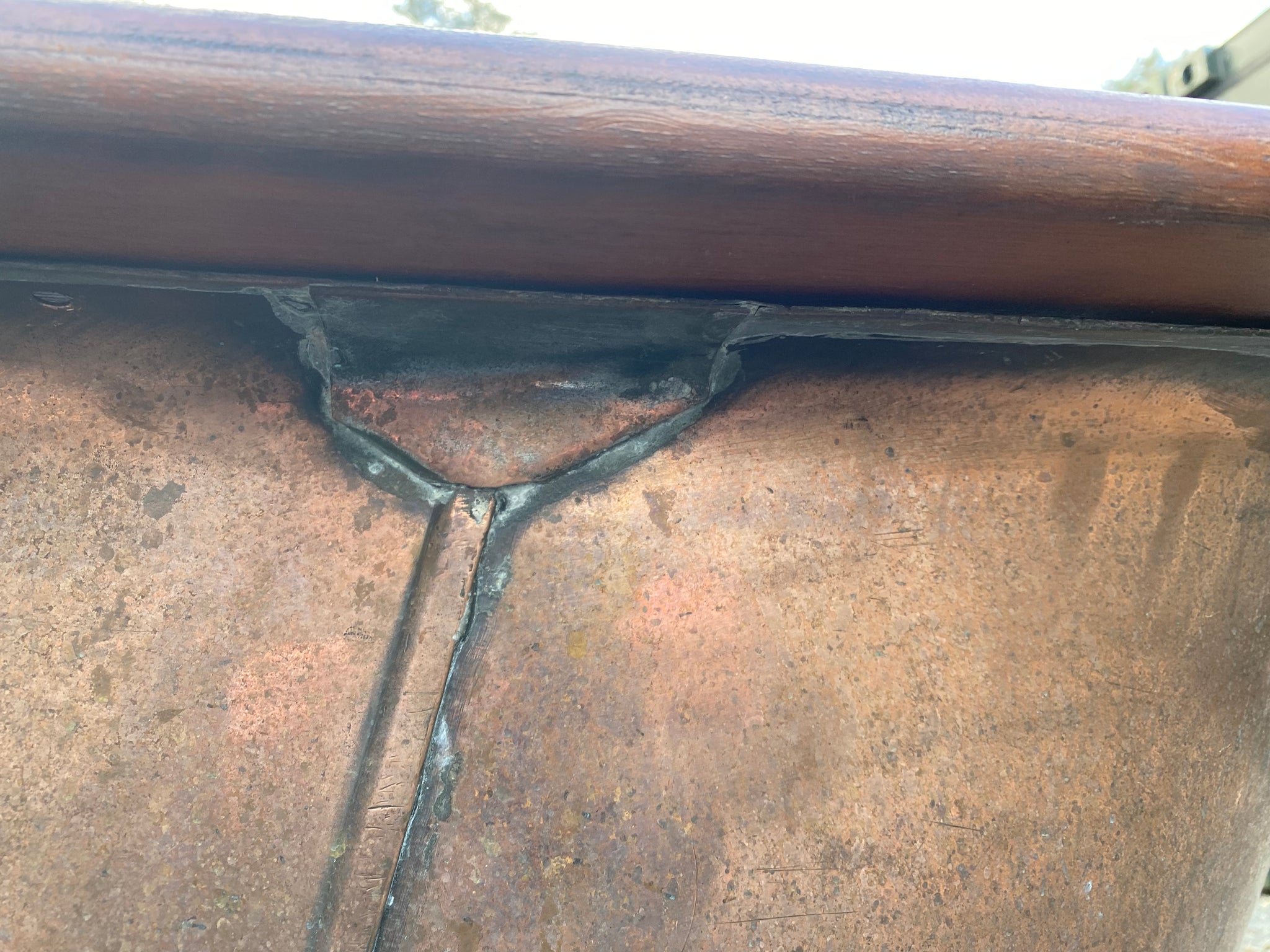 Victorian Mahogany Roll Edge Copper Bath C19th