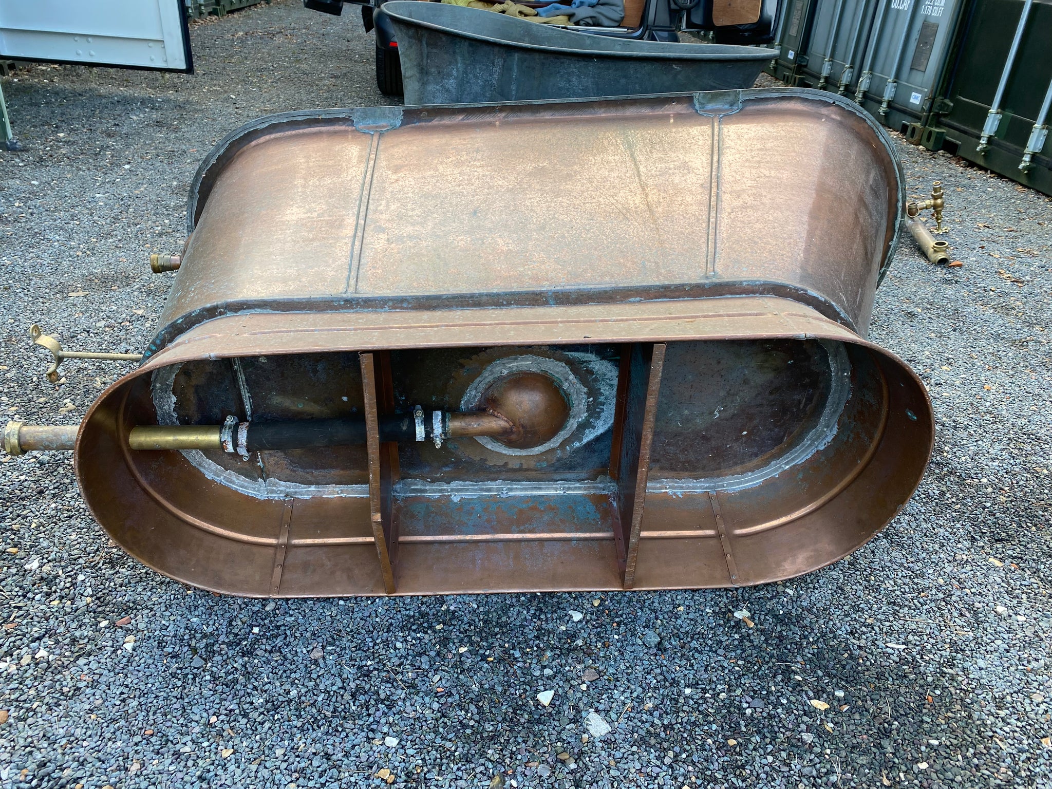 Victorian Mahogany Roll Edge Copper Bath C19th