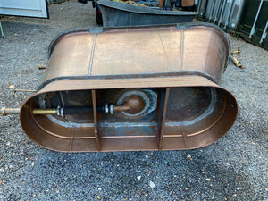 Victorian Mahogany Roll Edge Copper Bath C19th