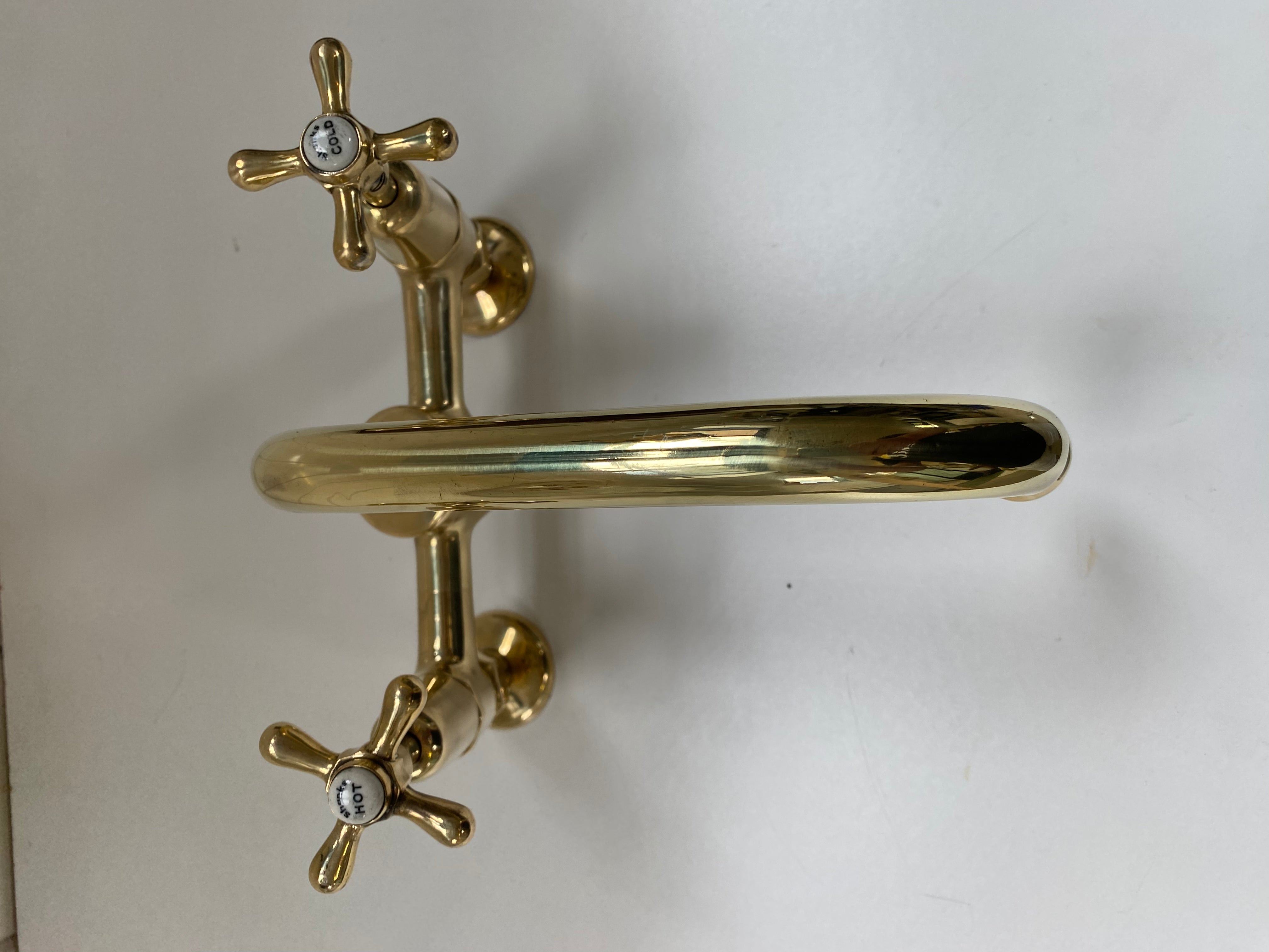 Cranked Kitchen Mixer by Shanks C.1920 in Unsealed Polished Brass