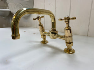 Cranked Kitchen Mixer by Shanks C.1920 in Unsealed Polished Brass