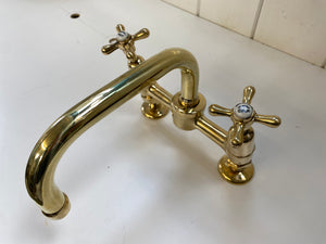 Cranked Kitchen Mixer by Shanks C.1920 in Unsealed Polished Brass