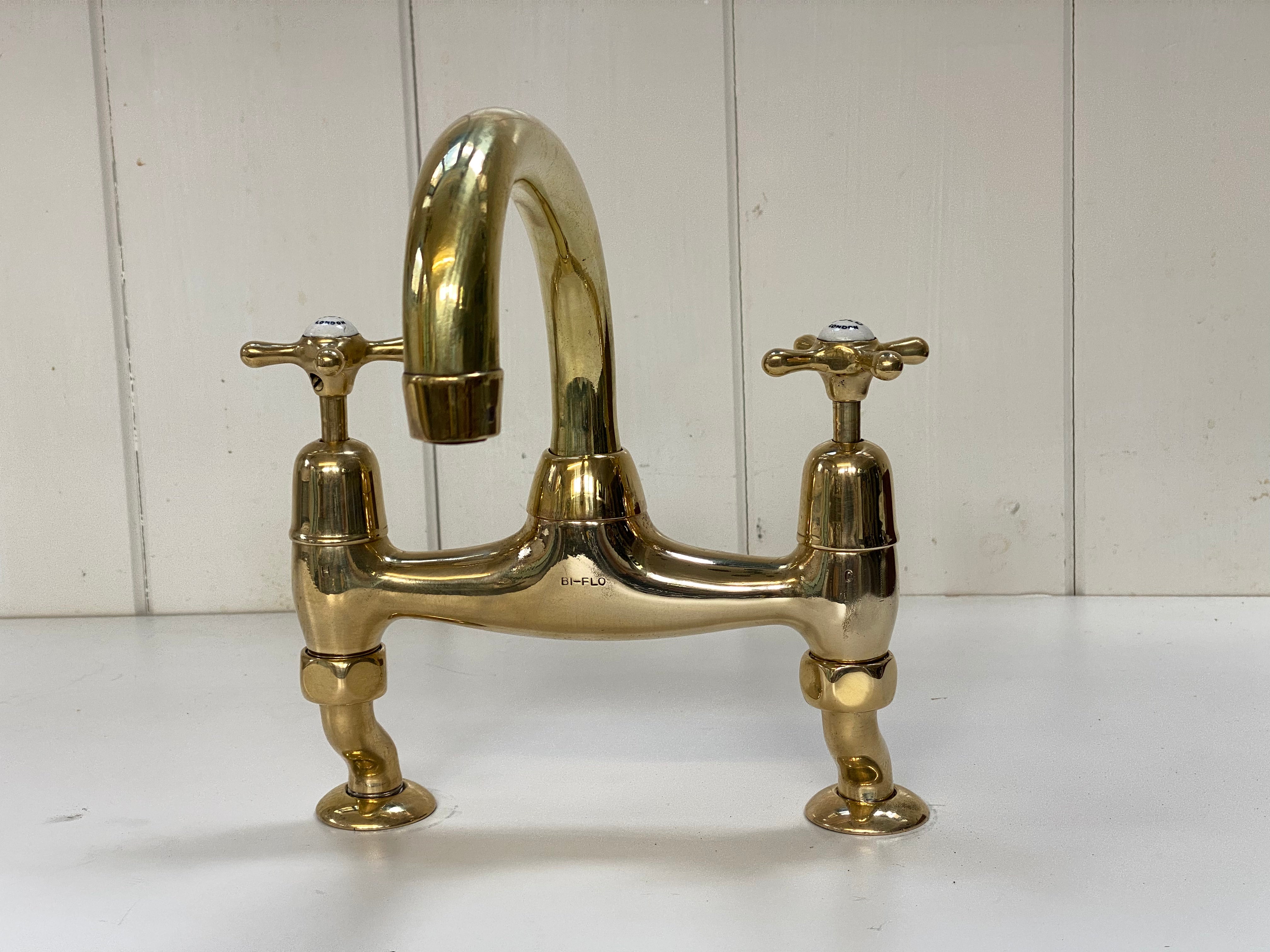 Bi-Flo Kitchen Mixer by Knowles of London C.1930 in Unsealed Polished Brass finish