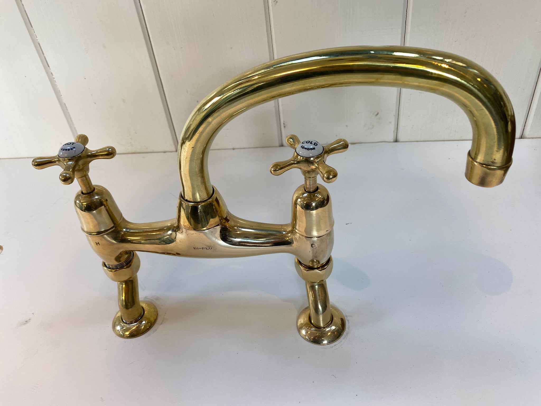 Bi-Flo Kitchen Mixer by Knowles of London C.1930 in Unsealed Polished Brass finish