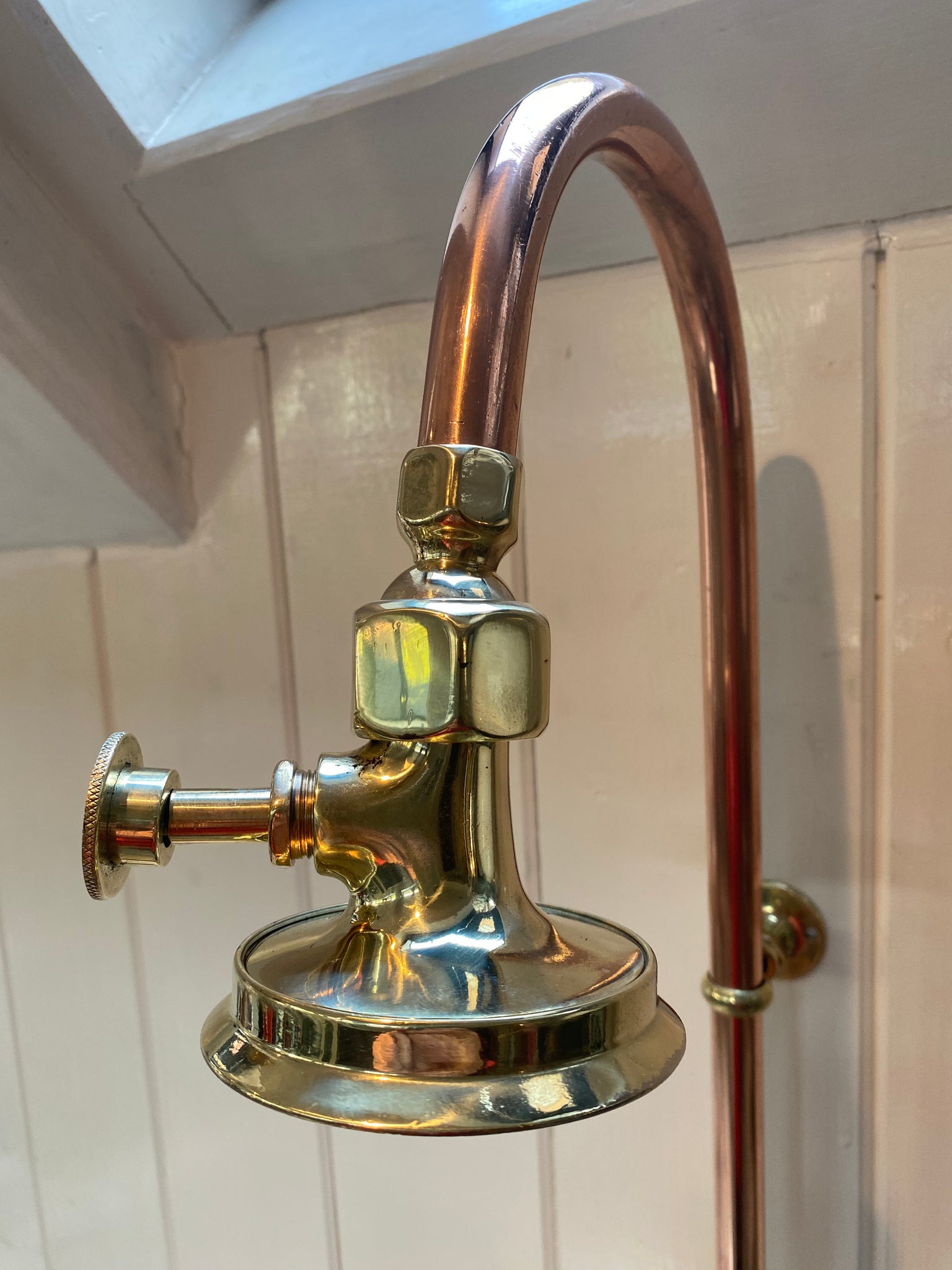 Edwardian Thermostatic Wall-Fixing Brass Shower C.1920