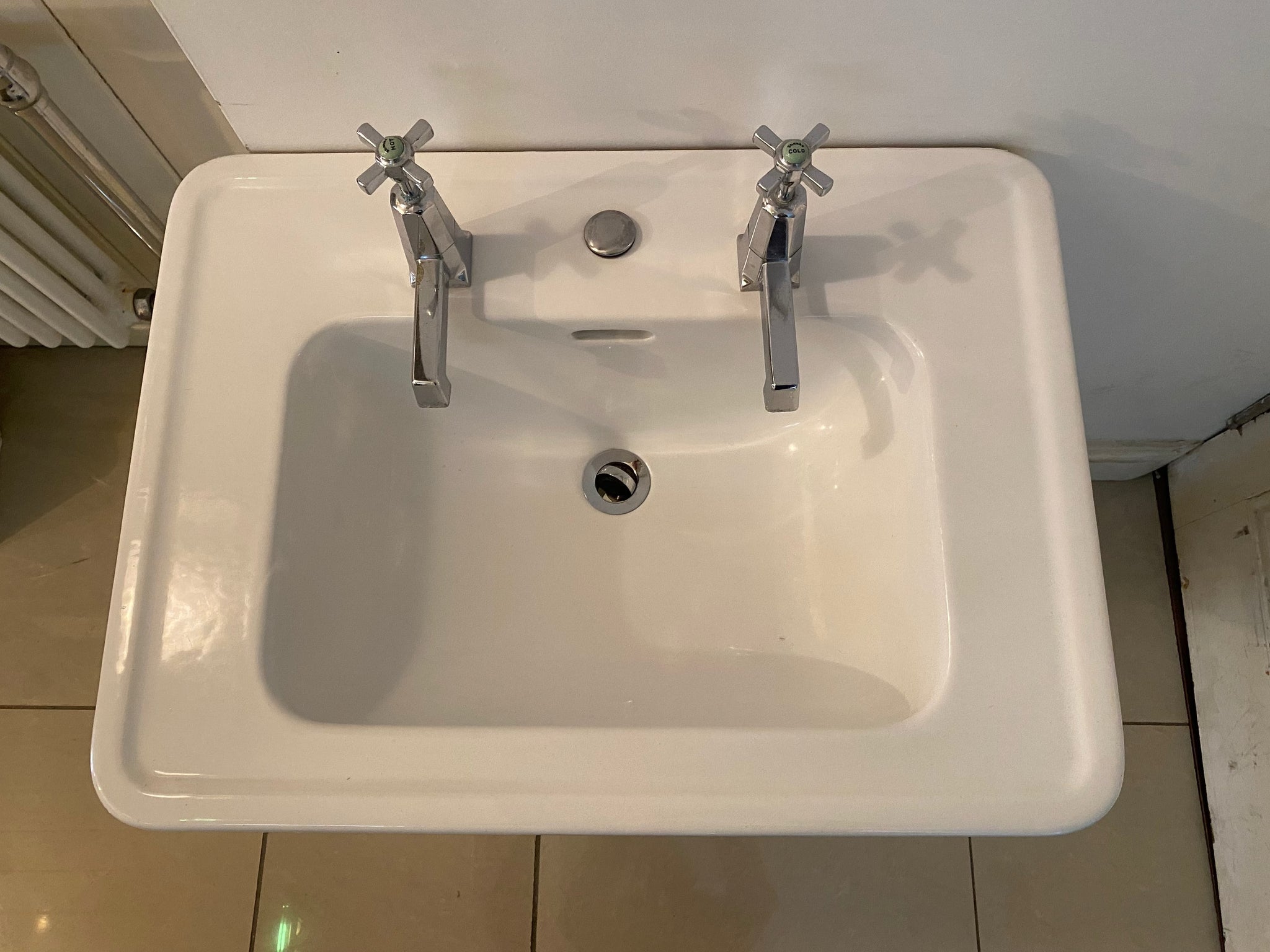 Art Deco Basin and Pedestal by Jacob Delafon, Paris C.1930