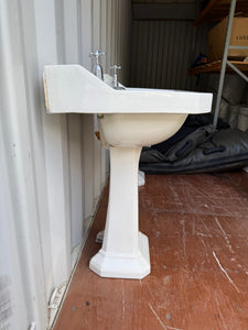 Art Deco Basin and Pedestal "THE MODERN PYRAMID" C.1930