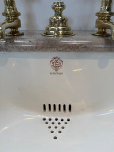 Travertine Console Vanity Basin by John Bolding, London C.1920