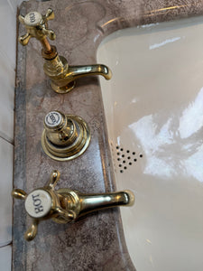 Travertine Console Vanity Basin by John Bolding, London C.1920