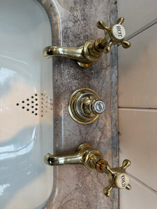 Travertine Console Vanity Basin by John Bolding, London C.1920
