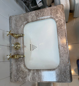 Travertine Console Vanity Basin by John Bolding, London C.1920