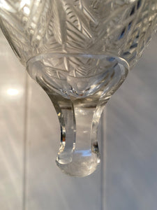 A Pair of Cut Crystal Pineapple Lampshades C.1910 with Original Antique Brass Galleries