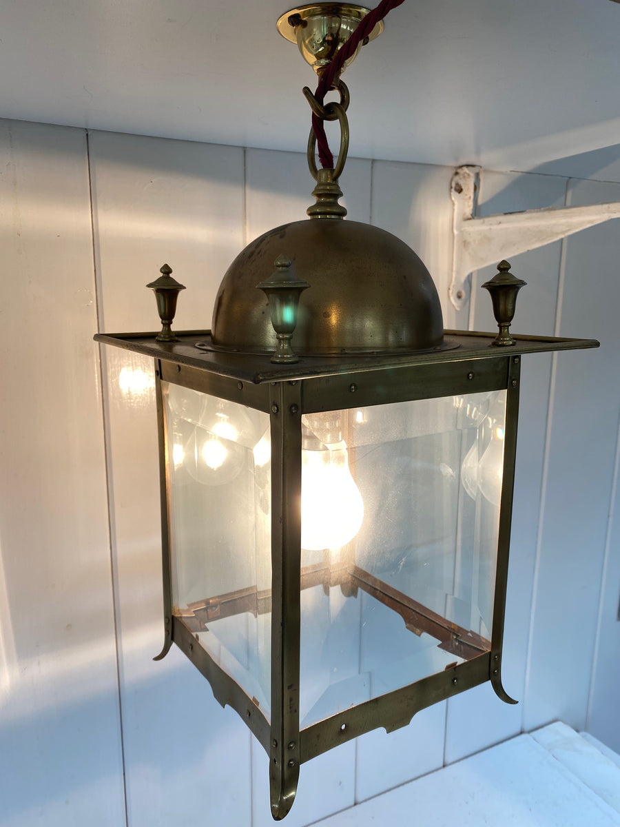 Art Nouveau Hall Lantern C.1905 with Bevelled Glass. – stiffkey-bathrooms